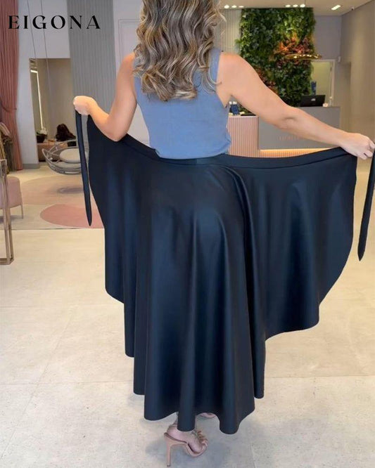Fashionable solid color one piece strappy skirt skirts spring summer
