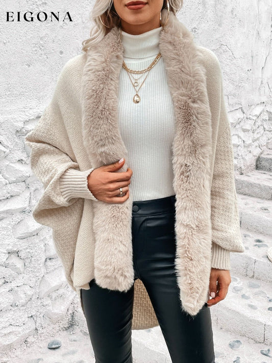 Open Front Sleeve Fashion Poncho sweater Ivory clothes jacket long sleeve Ship From Overseas Shipping Delay 09/30/2023 - 10/03/2023 Sounded Sweater sweaters