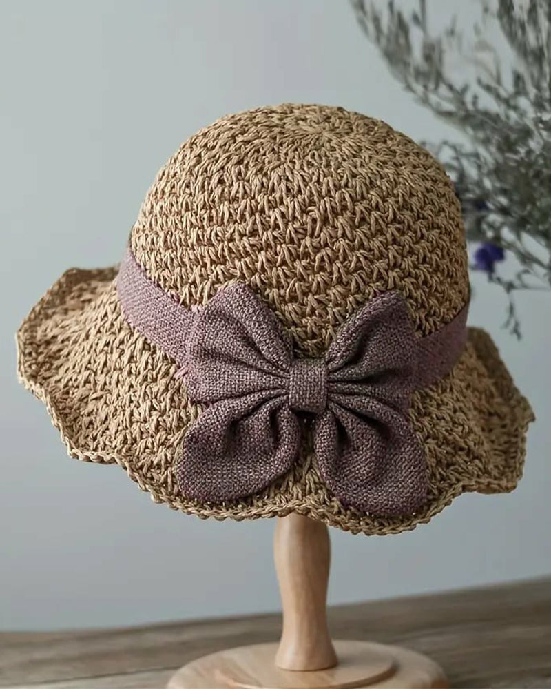 Casual Relaxed Holiday Bowknot Straw Hat