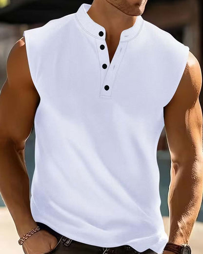 Men's Henry Solid Color Sports Tank Top