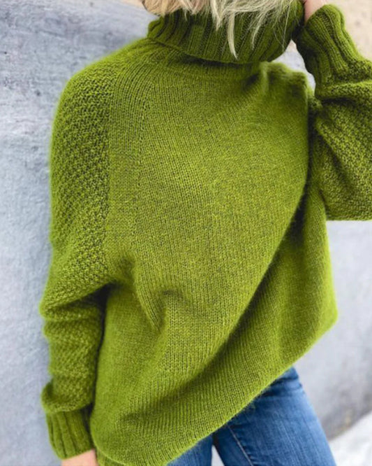 Solid color turtleneck sweater 2023 f/w 23BF discount pullovers tops
