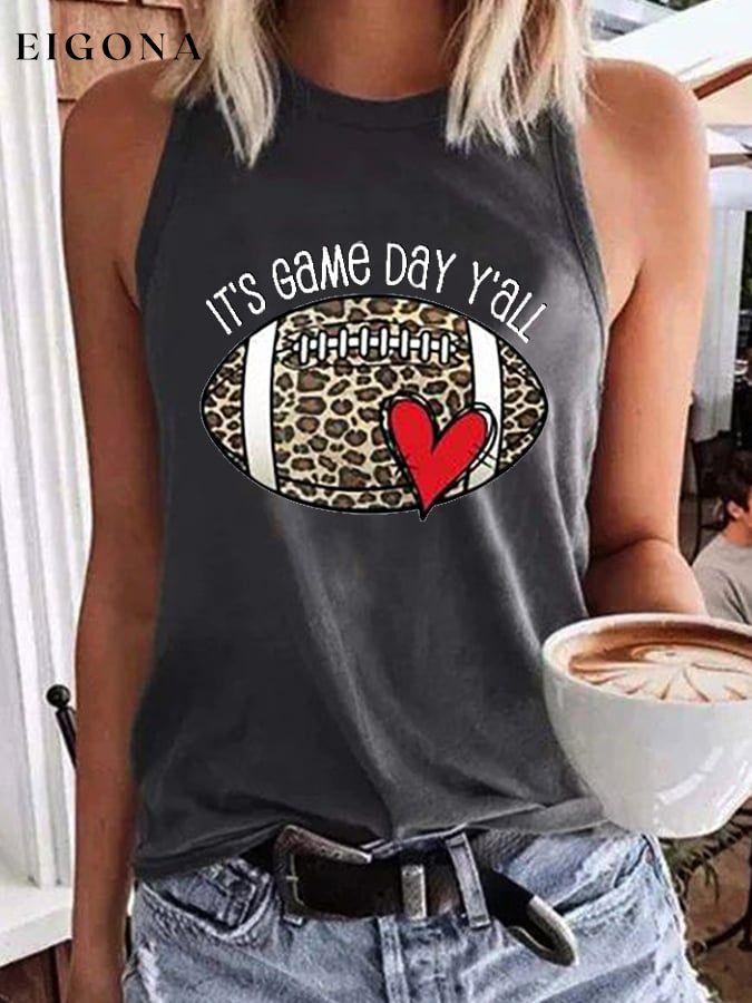 Women's Football Season It's Game Day Y'all Vest ball print