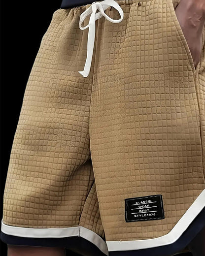 Waffle-Textured Drawstring Shorts