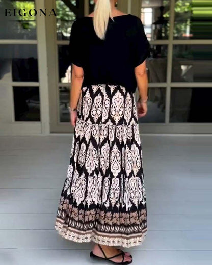 Flowing vacation style printed skirt skirts spring summer