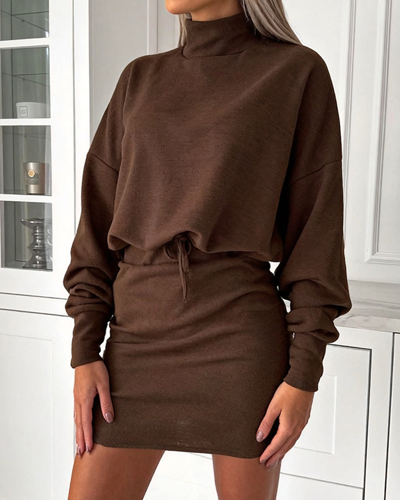 High Neck Fashion Bodycon Dress