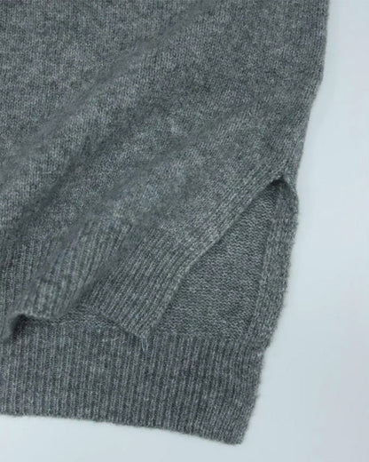 Crew Neck Side Slit Pullover