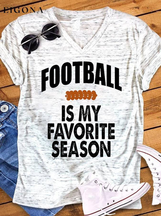 Women's Football Is My Favorite Season Print T-Shirt ball print