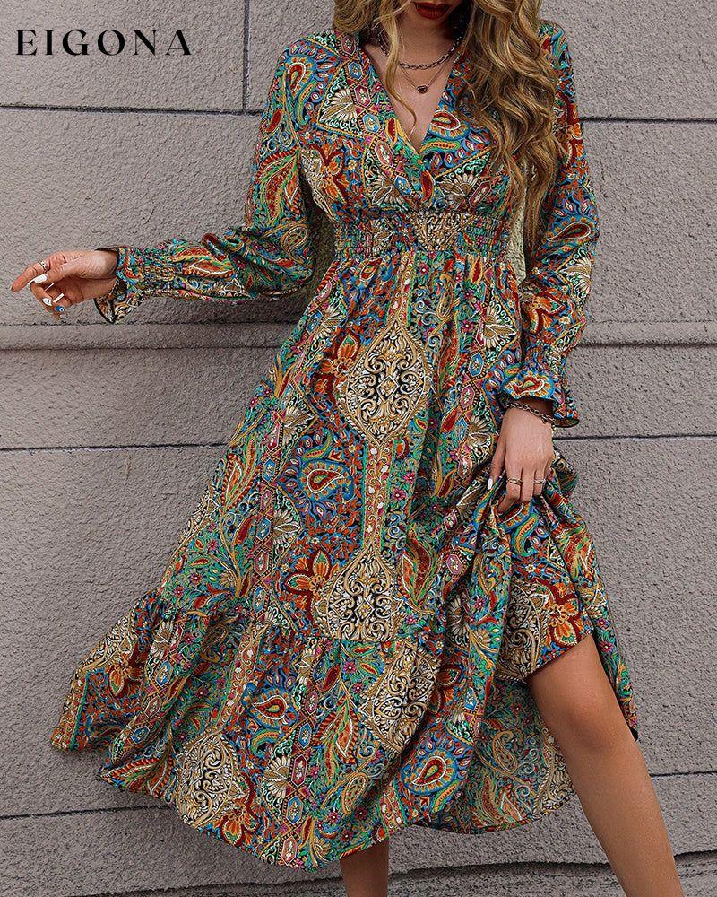 Paisley print v-neck dress 2023 f/w 23BF casual dresses Clothes Dresses spring