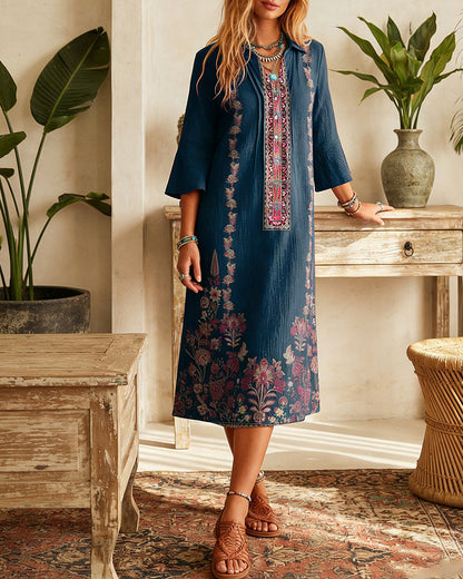 Flared Sleeve Loose Retro Dress