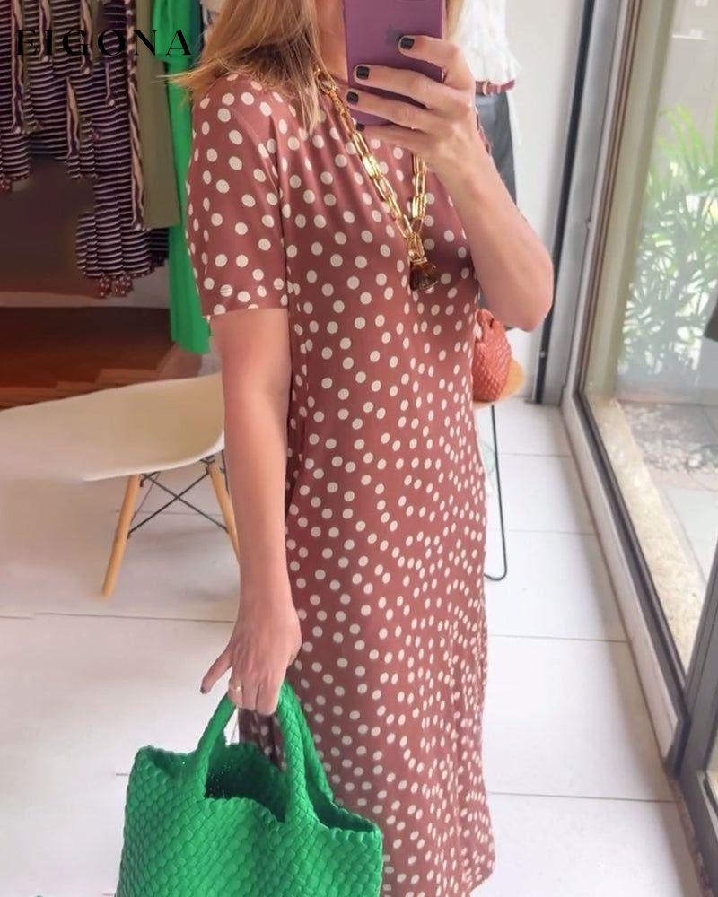 Elegant slim fit polka dot print dress casual dresses summer