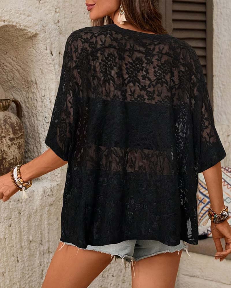 Sheer Lace Cover-Up