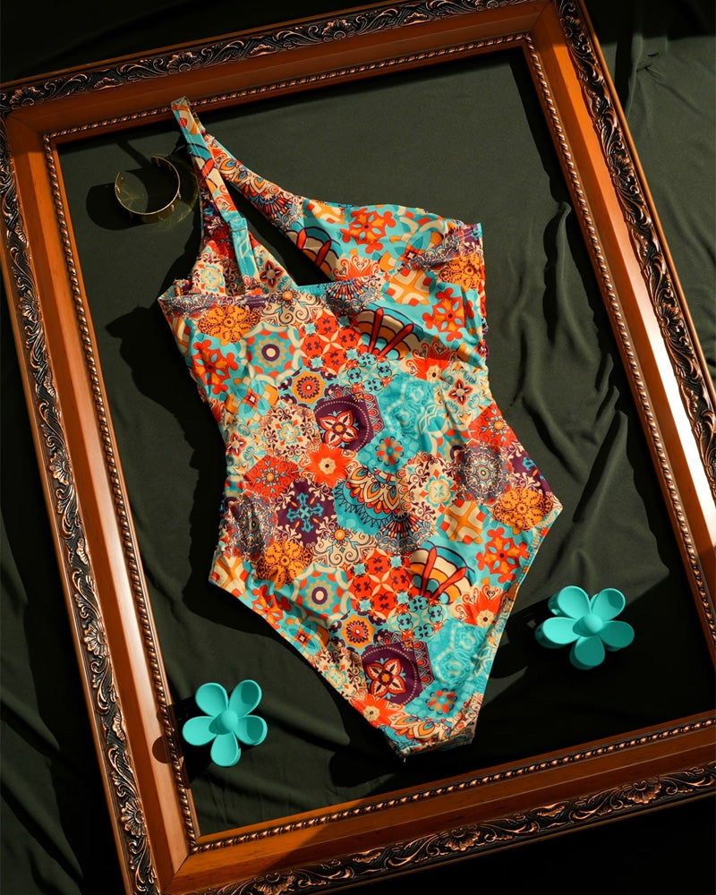 Sleeveless Floral One-Piece