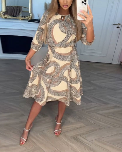 Printed Commuter Street Dress