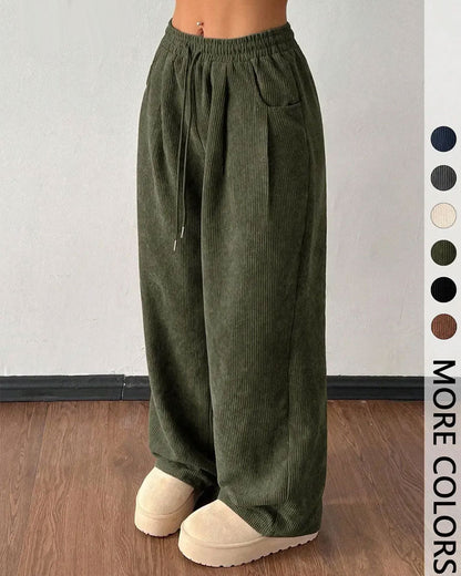 Drawstring Corduroy Long Pants 2024 f/w pants spring