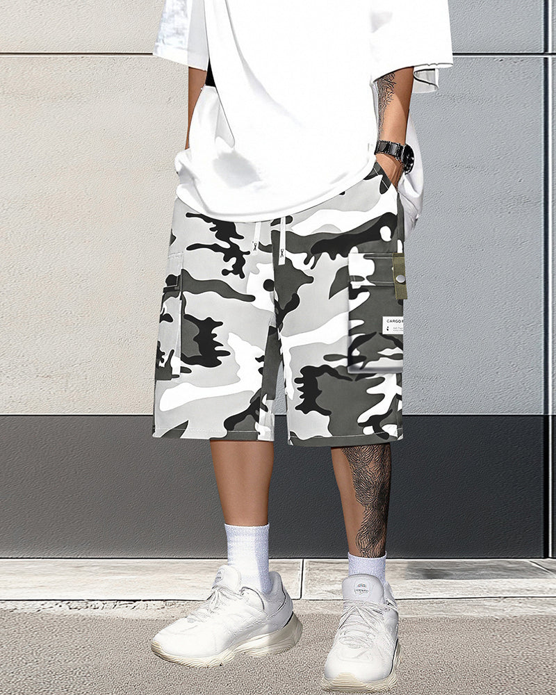 Men's Multi-Pocket Drawstring Cargo Shorts