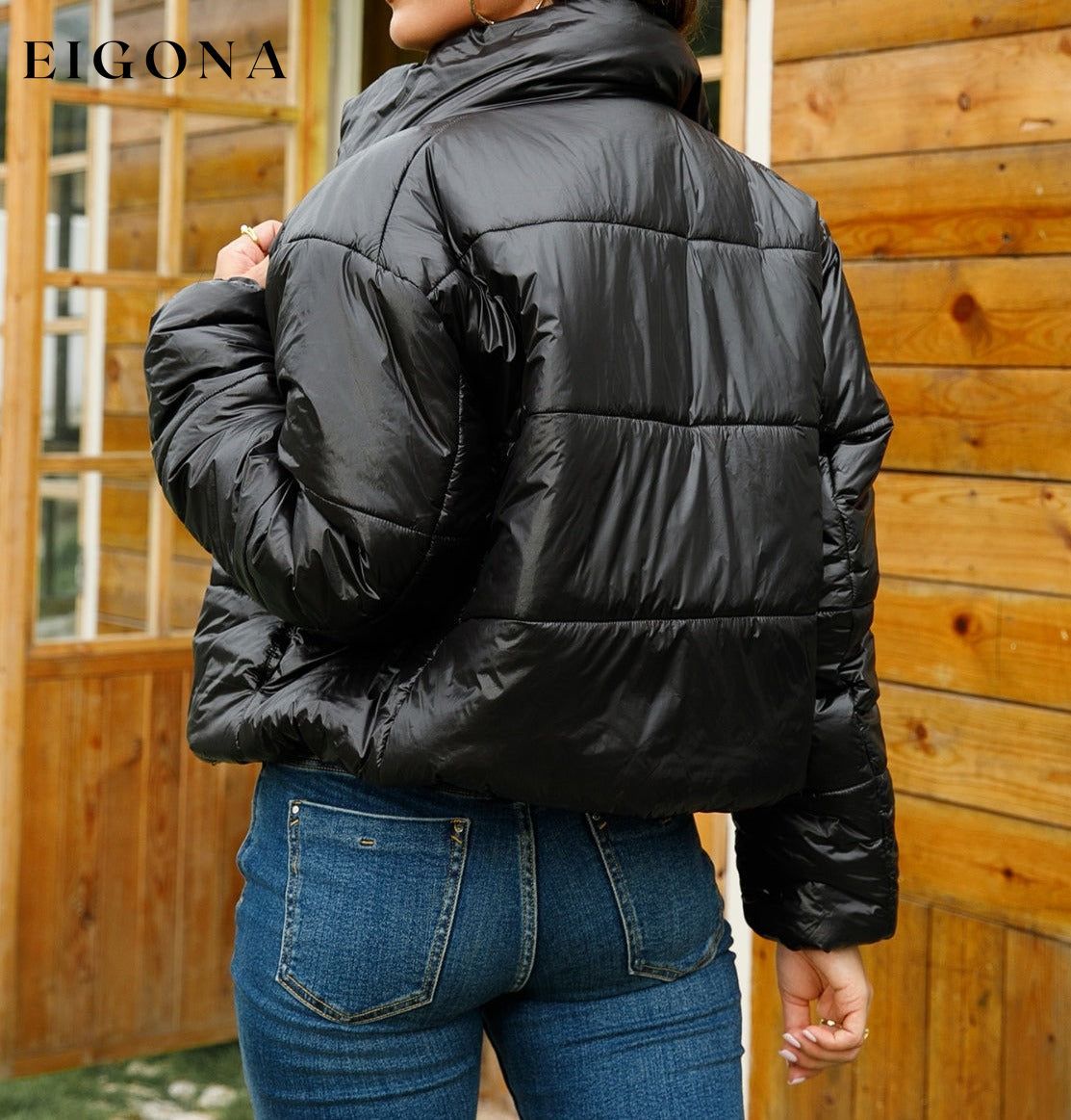 Zip-Up High Neck Puffer Jacket CATHSNNA clothes jacket Jackets & Coats puffy jacket Ship From Overseas Shipping Delay 09/29/2023 - 10/03/2023