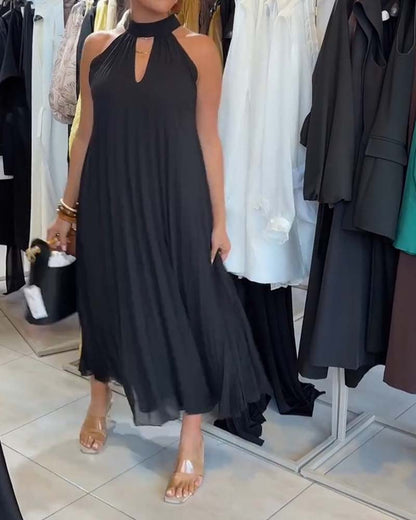 Halter Cut-Out Sleeveless Dress