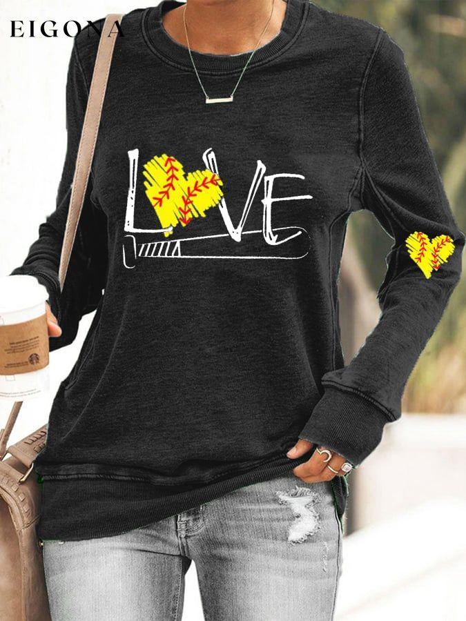 Women's Softball lover Sweatshirt ball print