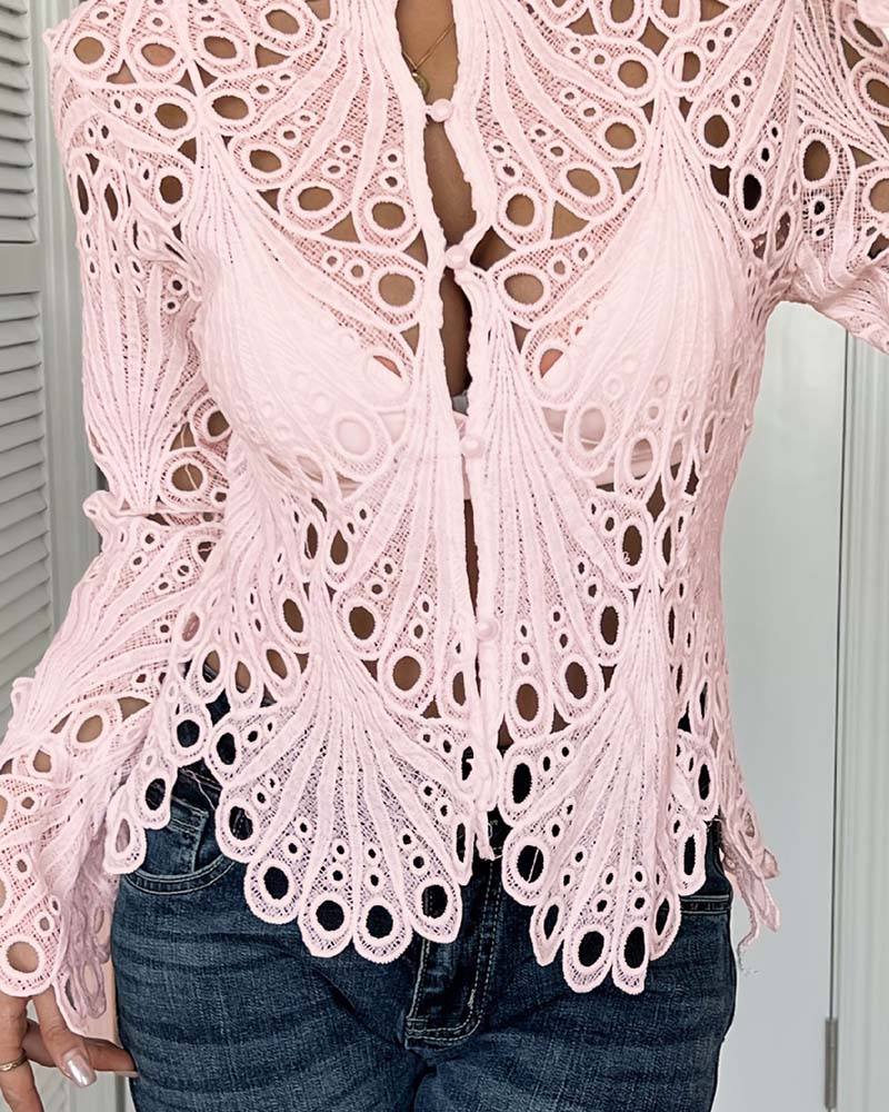 Cut-Out Bell Sleeve Coat