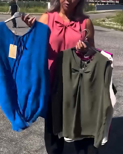 Gilet senza maniche con fiocco