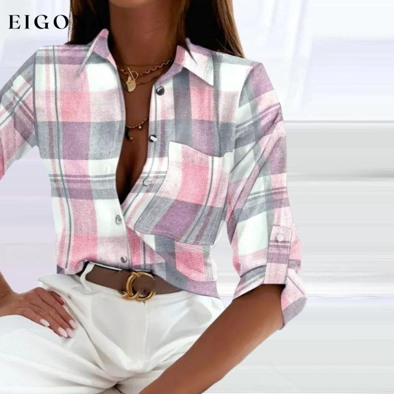 Casual Plaid Blouse Multicolor 13.99 best Best Sellings clothes Plus Size Sale tops Topseller