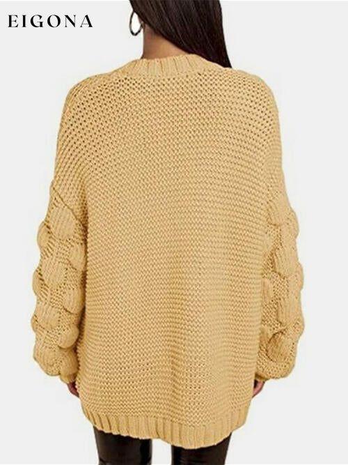 Open Front Oversized Fashion Long Sleeve Cardigan Sweater cardigan cardigans clothes S.X.H Ship From Overseas Sweater sweaters