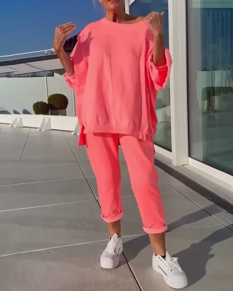 Solid Color Simple Casual Blouse