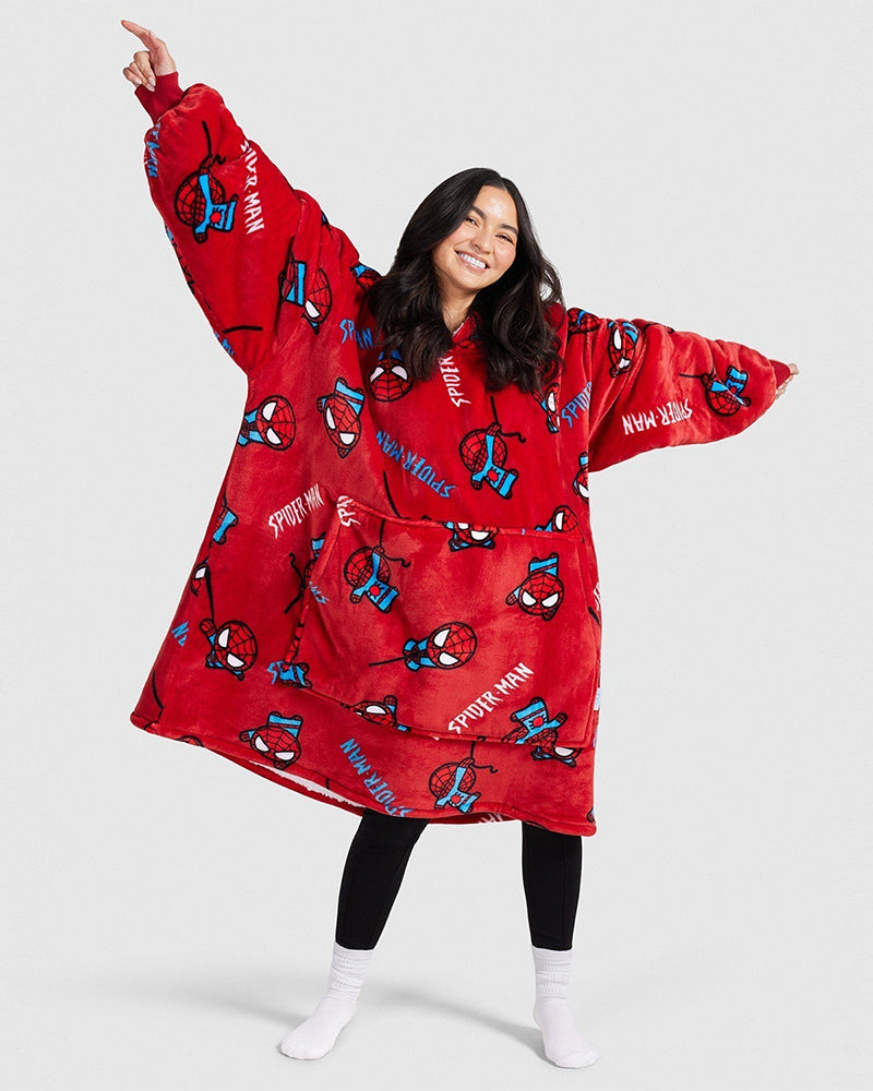 Spider-Man print loose pocket loose blanket hoodie 2024 F/W Blanket Hoodies