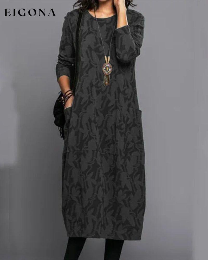 Patterned Dress with Long sleeves with Pockets Black 2022 f/w 2023 F/W 23BF casual dresses Clothes discount Dresses