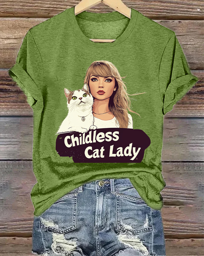 Childless Cat Lady T shirt Faith & Slogan summer t- shirt