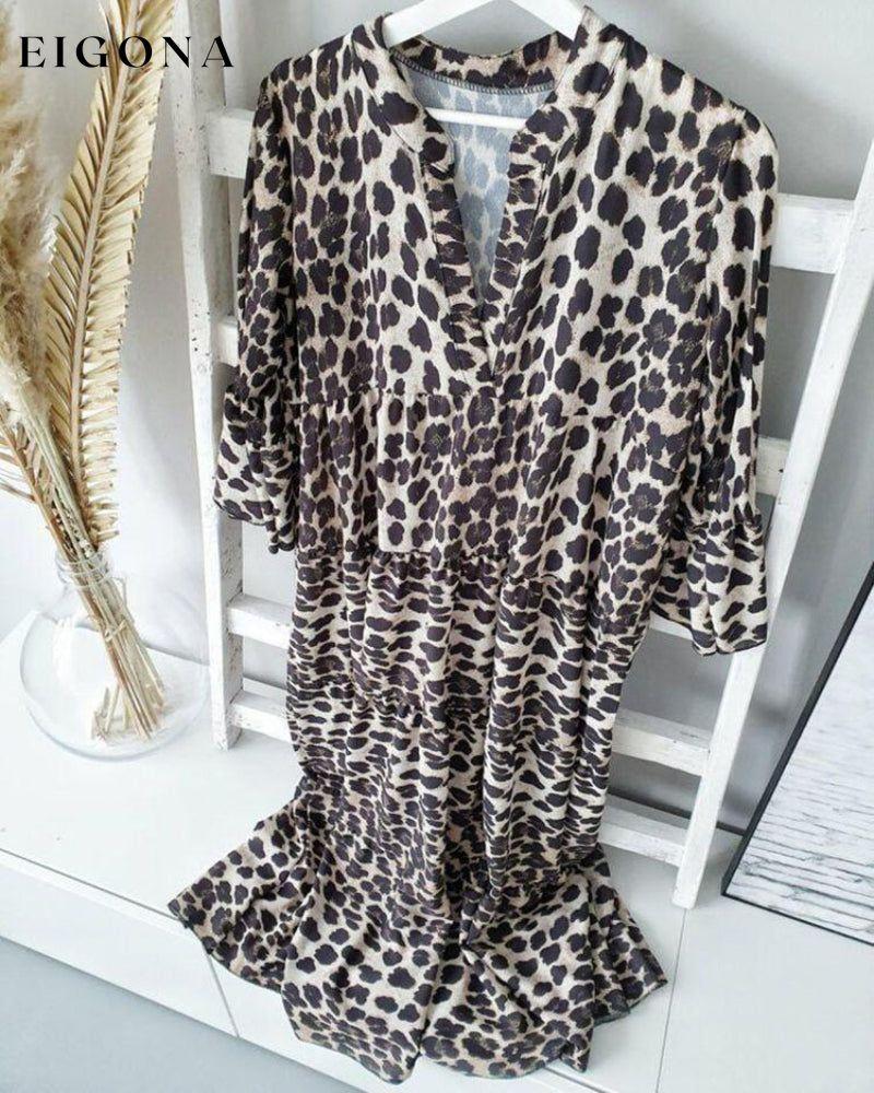 Loose leopard print dress 23BF Casual Dresses Clothes Dresses Spring Summer Vacation Dresses