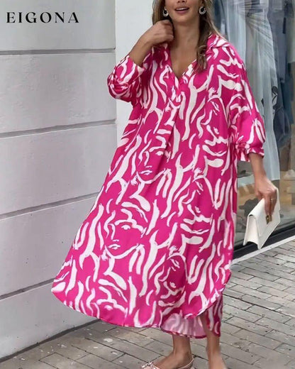 Lapel fashion dress in print 23BF Casual Dresses Clothes Dresses SALE Spring Summer