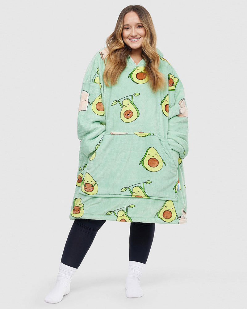 Avocado Printed Loose Blanket Hoodie 2024 f/w Blanket Hoodies