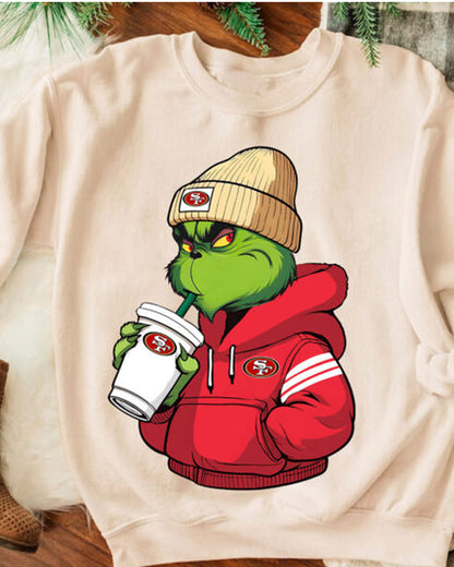 The Grinch Boy San Francisco 49ers 2024 f/w grinch nfl sweatshirts