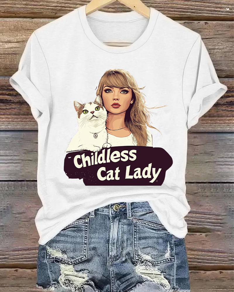 Childless Cat Lady T shirt Faith & Slogan summer t- shirt