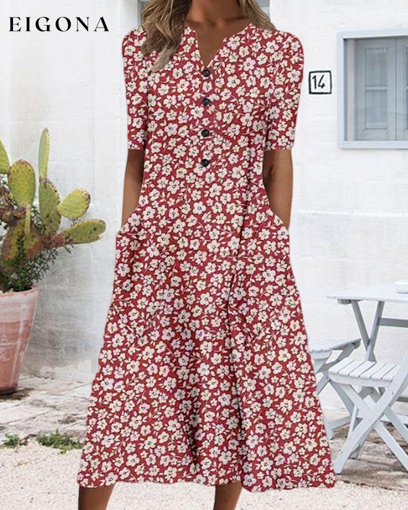 A-line dress in floral print 2022 F/W 23BF Casual Dresses Clothes Dresses Spring Summer