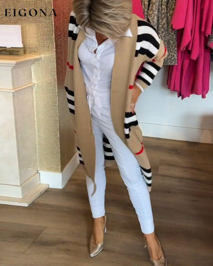 Long Sleeve Striped Cardigan 2023 f/w 23BF clothes discount Sweaters sweaters & cardigans Tops/Blouses