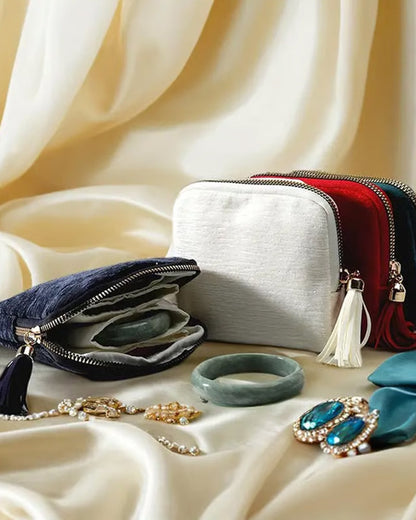 Fringed Jewelry Storage Pouch