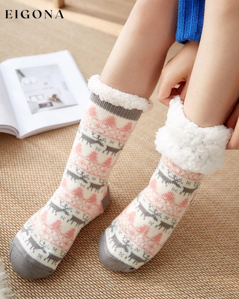 Christmas elk snow socks White 23BF ACCESSORIES christmas Clothes