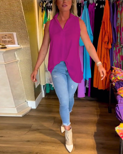 Ermeløse jakkeslag rynket topp