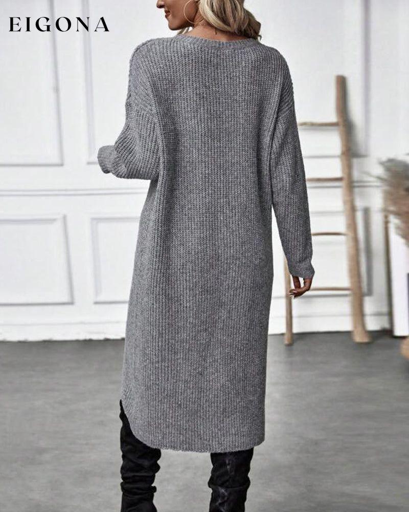Irregular hem solid color sweater dress 2023 f/w 23BF Casual Dresses clothes sweater dresses Sweaters Tops/Blouses