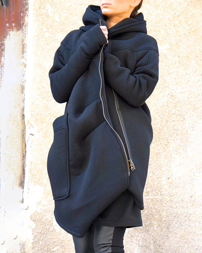 Big Pocket Mid-Length Zip Coat
