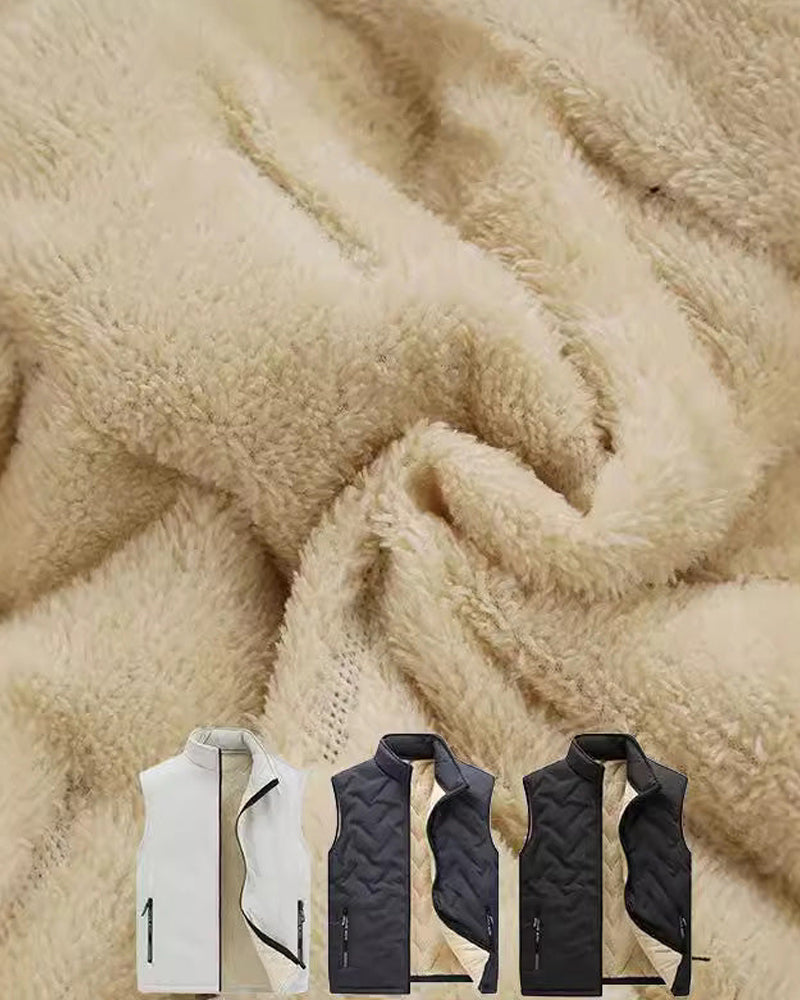 Unisex Winter Warm Casual Sleeveless Quilted Vest With Fleece Lining 2024 f/w coats