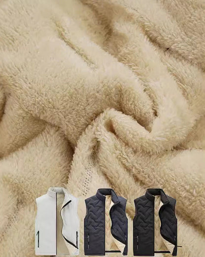 Unisex Winter Warm Casual Sleeveless Quilted Vest With Fleece Lining 2024 f/w coats