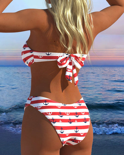 Sexy Striped Triangle Swimsuit