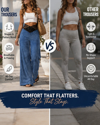 High Waist Casual Trendy Wide-Leg Pants