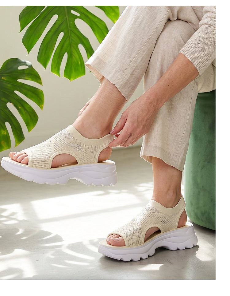 Breathable Mesh Platform Sandals
