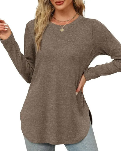 Solid Color Long Sleeve Top