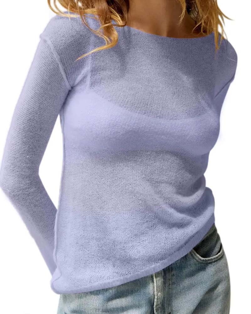 Solid Color Long Sleeve Pullover