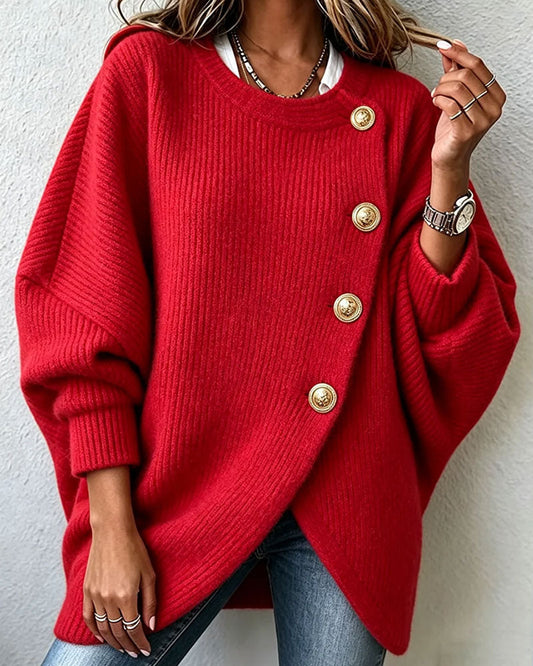 Round Neck Button-Down Irregular Cardigan 2024 f/w cardigans